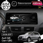Магнітола Audi Q5 (8R) SQ5 (2008-2017) [High] Resonance X20 PRO 4/64 12.3" 2K QLED (BMW Style)