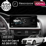 Магнітола Audi A4 4 (B8) S4 RS4 A4L (2007-2015) [Low] Resonance X20 PRO 4/64 10.33" QLED (Audi/Benz Style)