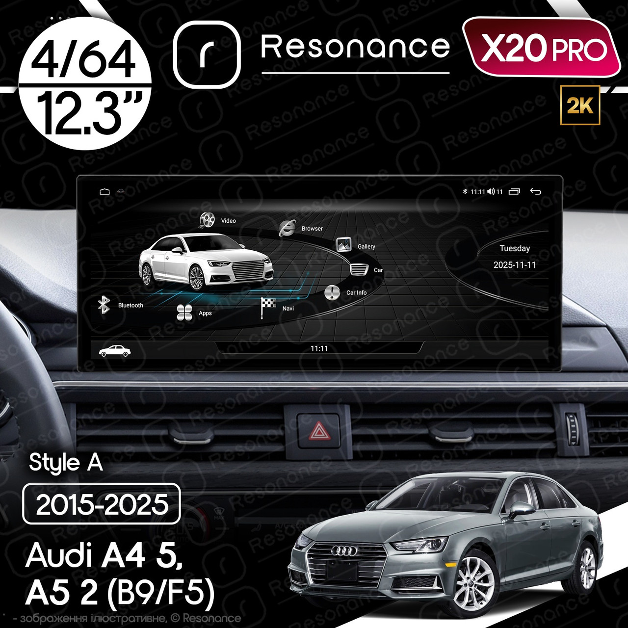7285484459_magnitola-audi-a5 Магнітола Audi A5 Gen-2 (F5) S5 RS5 (2016-2025) Resonance X20 PRO 4/64 12.3" 2K QLED (Audi Style) - Зображення 1