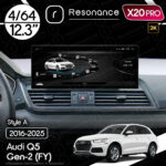 Магнітола Audi Q5 2 (FY) SQ5 (2016-2025) Resonance X20 PRO 4/64 12.3" 2K QLED (Audi Style)