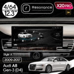 Магнітола Audi A8 3 (D4/4H) S8 A8L (2009-2017) Resonance X20 PRO 4/64 12.3" 2K QLED (Audi Style)